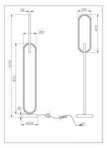 Zuma Line F241145502 - LED Stojací lampa RAVON 2xLED/36W/230V černá/zlatá