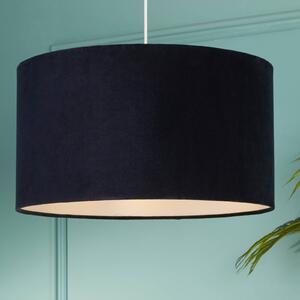 Searchlight Závěsné světlo Mersana, Ø 50 cm, tmavě modré, samet, E27, stmívatelný, Modrá, Obývací pokoj / jídelna, Textil / tkanina / hedvábí, Skandinávský