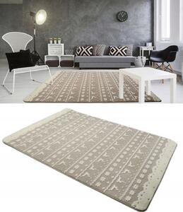 Tutumi Plyšový koberec 3D 140 x 200 cm - BERGEN béžový