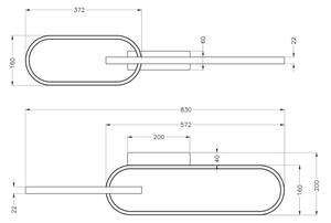 Zuma Line C241145502A - LED Stropní svítidlo RAVON 2xLED/24W/230V černá/zlatá