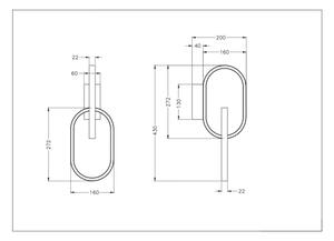 Zuma Line W241145502 - LED Nástěnná lampa RAVON 2xLED/12W/230V černá/zlatá