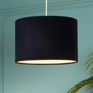 Searchlight Závěsné světlo Mersana, Ø 30 cm, tmavě modré, samet, E27, stmívatelný, Modrá, Obývací pokoj / jídelna, Textil / tkanina / hedvábí, Skandinávský