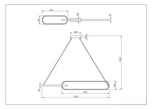 Zuma Line P241145502A - LED Lustr na lanku RAVON 2xLED/40W/230V černá/zlatá