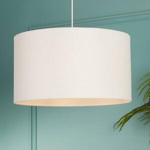 Searchlight Závěsné světlo Rayna, Ø 50 cm, bílé, len, E27, stmívatelný, Krémová / jantar, Obývací pokoj / jídelna, Textil / tkanina / hedvábí, Skandinávský