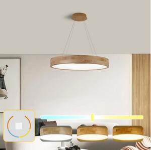 Brilagi -LED Lustr na lanku FALCON WOOD LED/40W/230V 3000/4000/6000K 60 cm dřevo