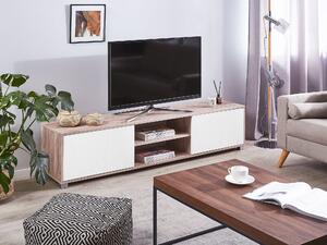 Televizní skříňka světlé dřevo s bílým LINCOLN