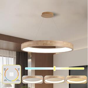 Brilagi -LED Lustr na lanku FALCON WOOD LED/60W/230V 3000/4000/6000K 80 cm dřevo