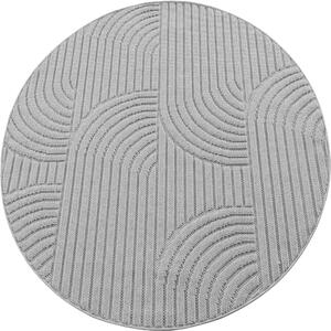 Ayyildiz, Kusový koberec Helix 2201 silver kruh, 80x80, šedá, chodba / předsíň