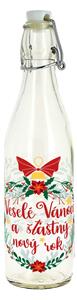 Skleněná láhev s patentním uzávěrem TORO 540ml Veselé Vánoce