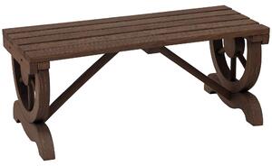 Dřevěná zahradní lavice Outsunny, odolná proti povětrnostním vlivům, rustikální design, přírodní 98 x 50 x 39,5 cm | Aosom