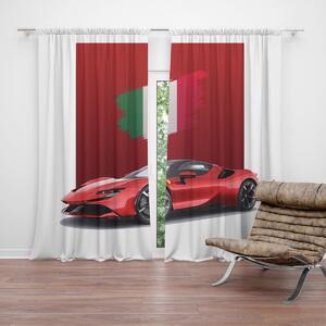 Sablio Závěs Ferrari Italská vlajka na červeném bloku: 2ks 140x250cm