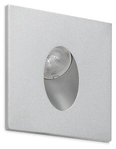 Indeluz Ligur Square LED zápustné svítidlo stříbrné