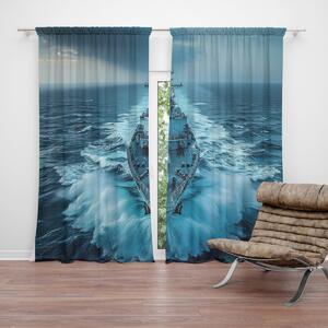 Sablio Závěs Válečná loď prorážející oceán: 2ks 140x250cm