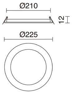 Indeluz zápustný LED downlight kruhový 225x23mm3000K