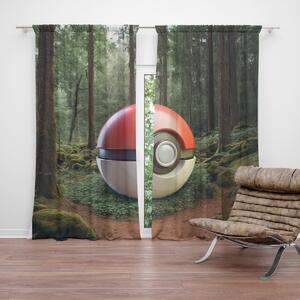 Sablio Závěs Pokemon ball Les: 2ks 140x250cm