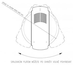 Grilovací plát na přenosné ohniště Ø 60 cm