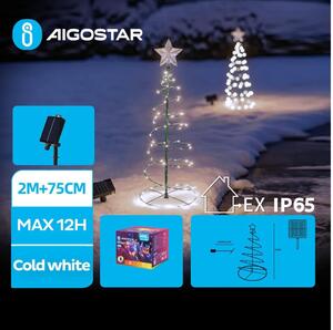 Aigostar - LED Solární vánoční dekorace LED/0,26W/3,7V 75cm IP65 studená bílá