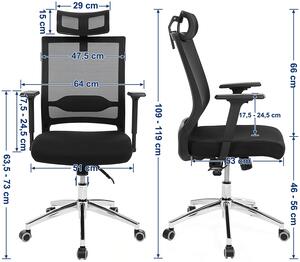 German Kancelářská židle 70 x 61 x 32 cm / kov / černá