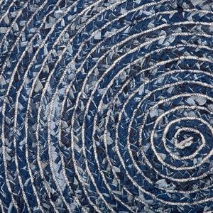 Kulatý džínový koberec ⌀ 140 cm tmavě modrý BULUCA