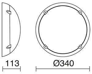 Cristher Alba E27 přisazené svítidlo černé 340mm