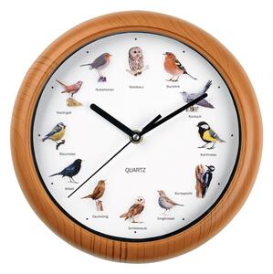 EASYmaxx Nástěnné hodiny s ptačími hlasy, Ø 25 cm (dřevo) (100385705001)