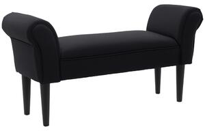 HOMCOM Pěnová Lavice, Čalouněná Lavice, Sedací Lavice, Chodbičková Lavice do Ložnice, nosnost až 130 kg, Plátno, Černá, 102 x 36 x 51 cm | Aosom