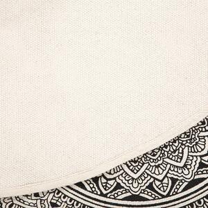 Kulatý orientální koberec, černý a krémový HIZAN