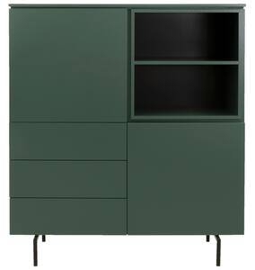 Zelená lakovaná komoda Tenzo Plain II. 120 x 45 cm s kovovou podnoží