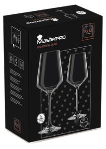 2-dílná sada sklenic na bílé víno Masterpro / 390 ml / 2 ks / vyrobeno ze 100% recyklovatelných prvků / transparentní