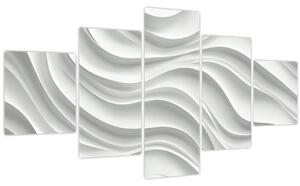 Obraz - 3D bílé vlny (125x70 cm)