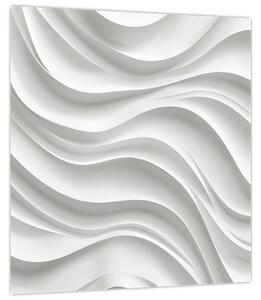 Obraz - 3D bílé vlny (30x30 cm)