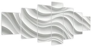 Obraz - 3D bílé vlny (210x100 cm)