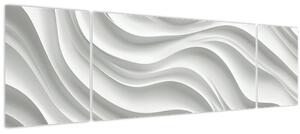 Obraz - 3D bílé vlny (170x50 cm)