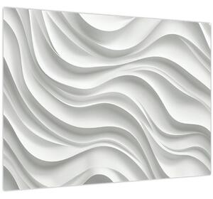 Obraz - 3D bílé vlny (70x50 cm)