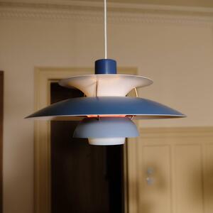 Louis Poulsen PH 5, designové závěsné světlo modré, stmívatelný, Modrá, Obývací pokoj / jídelna, Hliník, Design