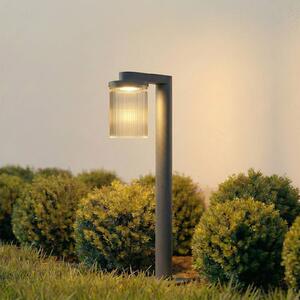 Lucande LED osvětlení cesty Beelia, antracit, 60 cm, rýhované, Černá, Hliník, Moderní