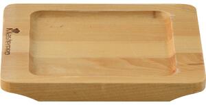 Litinová mini pánev s bambusovým podnosem Masterpro / 13,7 x 22,2 x 2,2 cm / černá