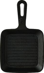 Litinová mini pánev s bambusovým podnosem Masterpro / 13,7 x 22,2 x 2,2 cm / černá