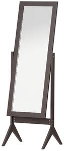 HOMCOM Celoplošné zrcadlo s nohami, zrcadlo pro líčení, MDF Káva 47 x 46 x 148 cm | Aosom