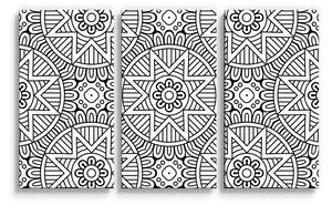 Sablio Obraz - 3-dílný Hvězdy mehendi - 120x80 cm