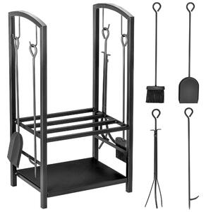 Outsunny Kovový Regál na Dřevo 40 x 30 x 74,5 cm - Úložný Stojan do 100 kg | Aosom