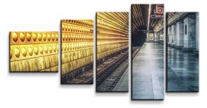 Sablio Obraz - 5-dílný Pražské metro - 100x60 cm