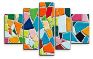 Sablio Obraz - 5-dílný Barevná mozaika - 125x90 cm