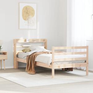 Rám postele s čelem 100 x 200 cm masivní borové dřevo 3306641