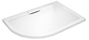 WellMall HARD 90x80x3,5 Pravá asymetrická mramorová vanička 8595703844881