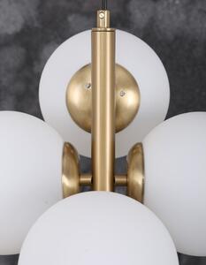 Závěsné svítidlo se skleněným stínidlem ve zlato-bílé barvě ø 15 cm Forte – Squid Lighting