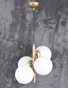 Závěsné svítidlo se skleněným stínidlem ve zlato-bílé barvě ø 15 cm Forte – Squid Lighting
