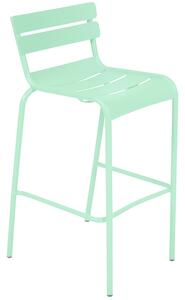 Opálově zelená kovová barová židle Fermob Luxembourg 80 cm