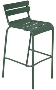 Tmavě zelená kovová barová židle Fermob Luxembourg 80 cm