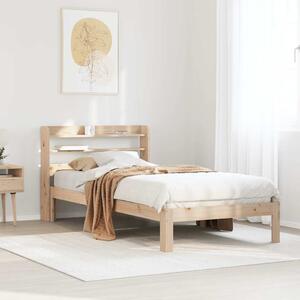Rám postele s čelem 90 x 200 cm masivní borové dřevo 3306782